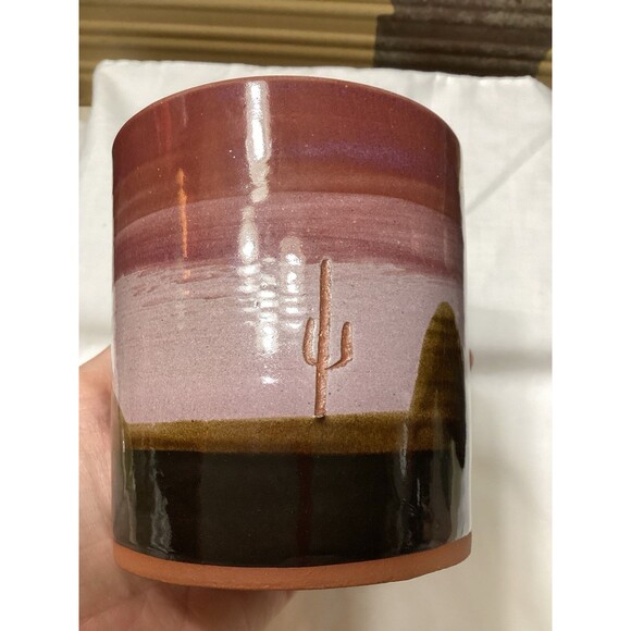 Vintage Superstition Stoneware South Western Desert Cacti 4" Planter Pottery Pot - Picture 10 of 13